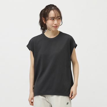 THE CITY フレンチスリーブTシャツ(ブラック-S　レディス)