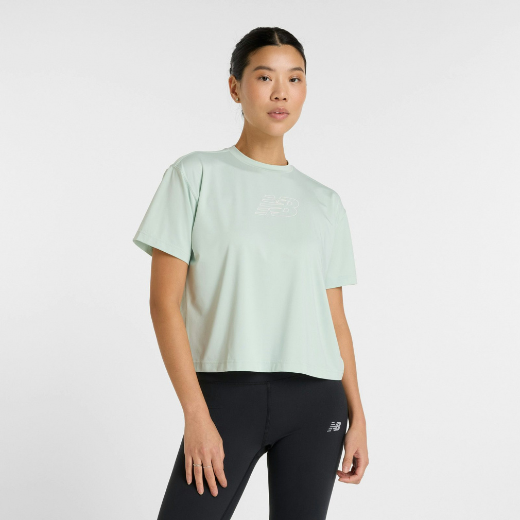 リラックスグラフィックTシャツ(ペールグリーン-S　レディス)