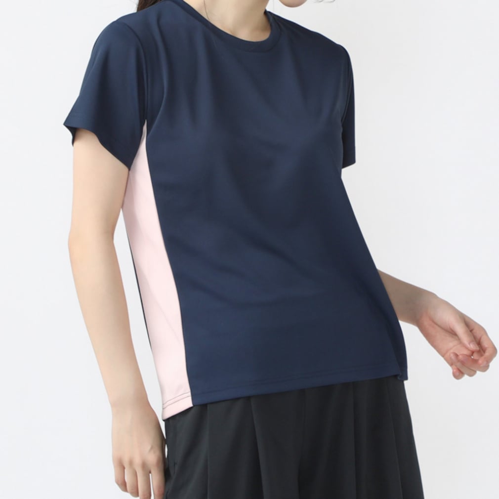 iCOOL Tシャツ(ネイビー×ベビーピンク-S)