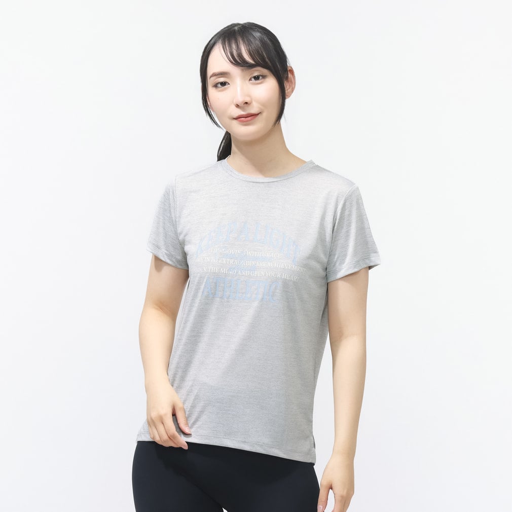 iCOOL 遮熱UV グラフィックTシャツ(ライトグレー-S)