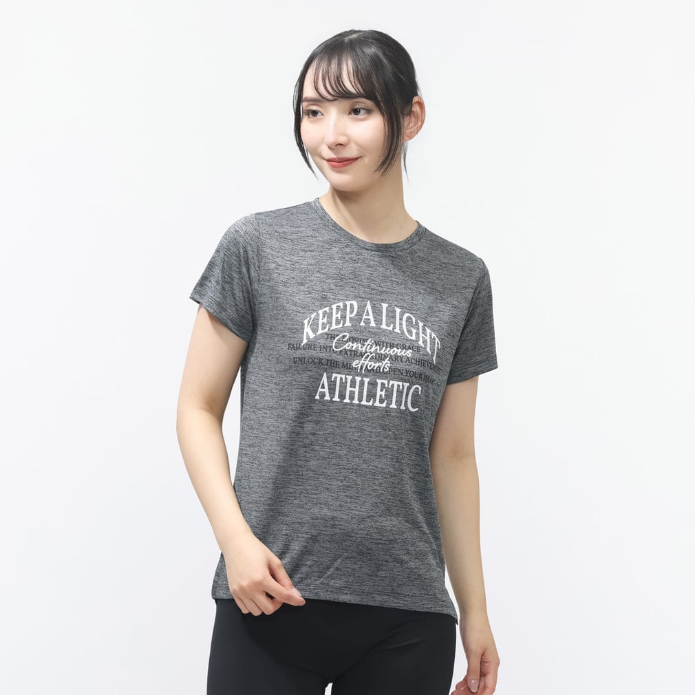 iCOOL 遮熱UV グラフィックTシャツ(ダークグレー-S)