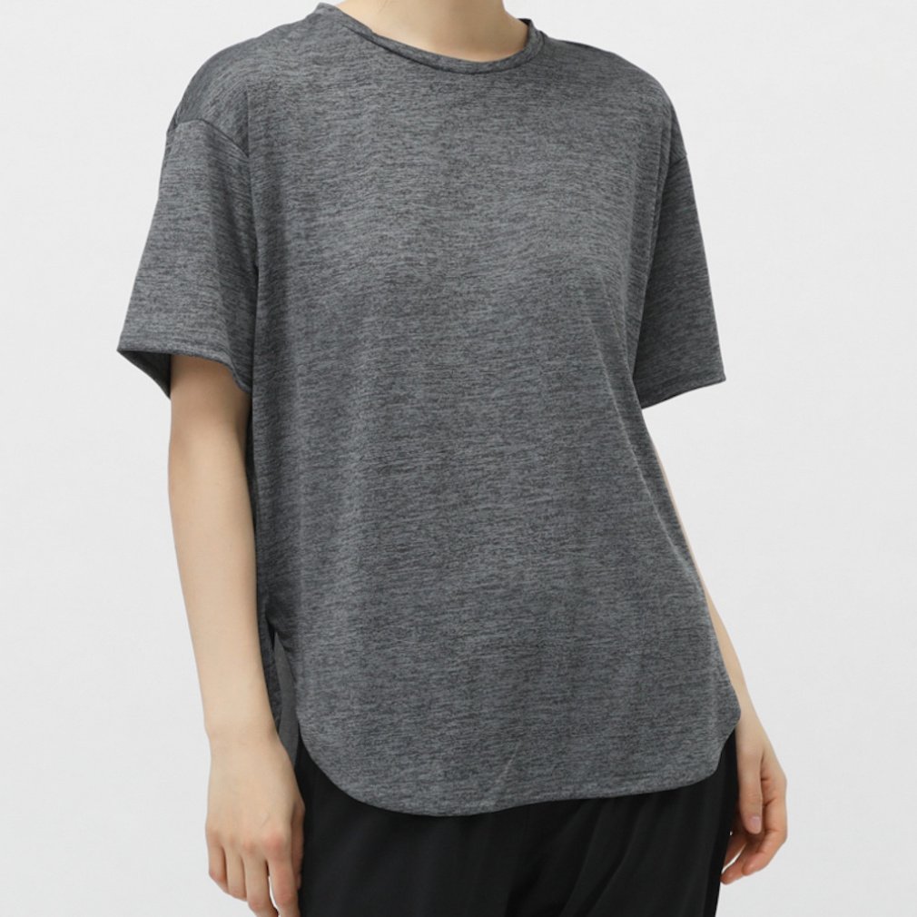 iCOOL 遮熱UV チュニックTシャツ(ダークグレー-S　レディス)