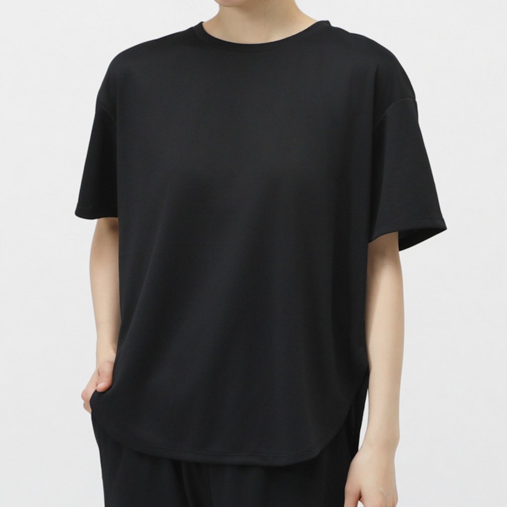 iCOOL 遮熱UV チュニックTシャツ(ブラック-S　レディス)