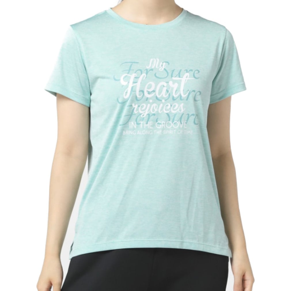 半袖 ドライグラフィックTシャツ(ペールグリーン-S)