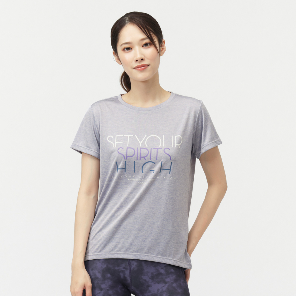 ドライグラフィックTシャツ(ライラック-S)