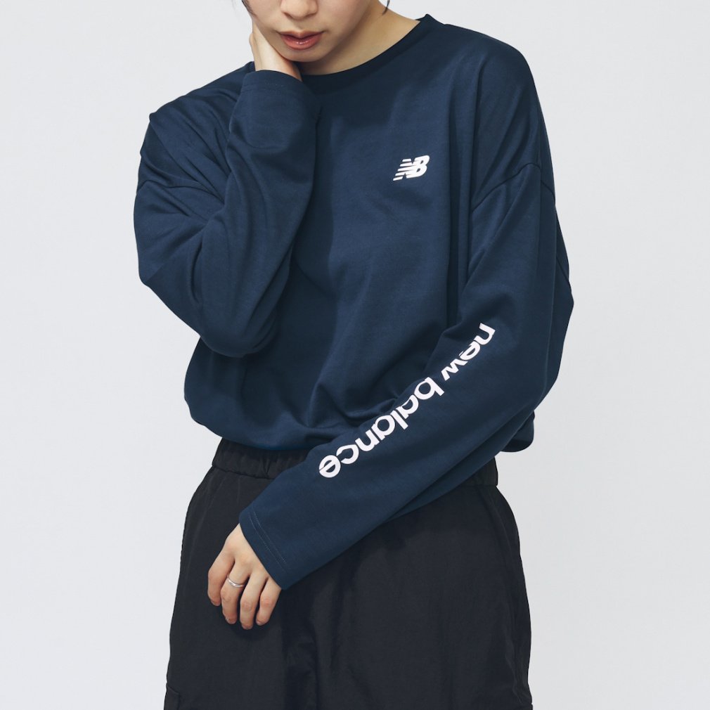 THE CITY ファンクションロングスリーブTシャツ(ネイビー-M)