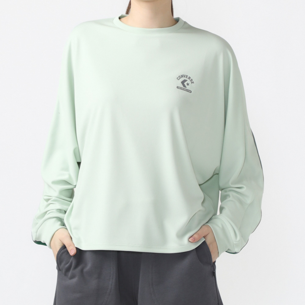 コンバース CONVERSE レディース ノースリーブ機能シャツ CS TAPE LS TEE_ 44300020 （BEIGE） コンバース CONVERSE レディース ノースリーブ機能シャツ CS
