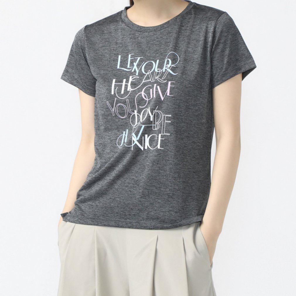 ドライグラフィックTシャツ(ブラック-S)