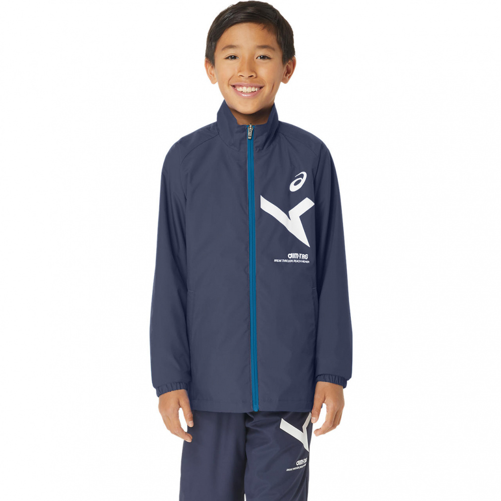 アシックス ジュニア キッズ 子供 ウインドジャケット ジュニアA-I-Mウインドブレーカージャケット Jr A-I-M WIND BREAKER JK 2034A865 asics 2310_aw