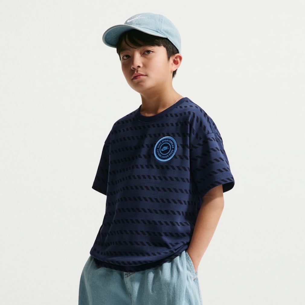 ナイキ ジュニア キッズ 子供 半袖 シャツ YTH NSW M90 HAZ ストライプ