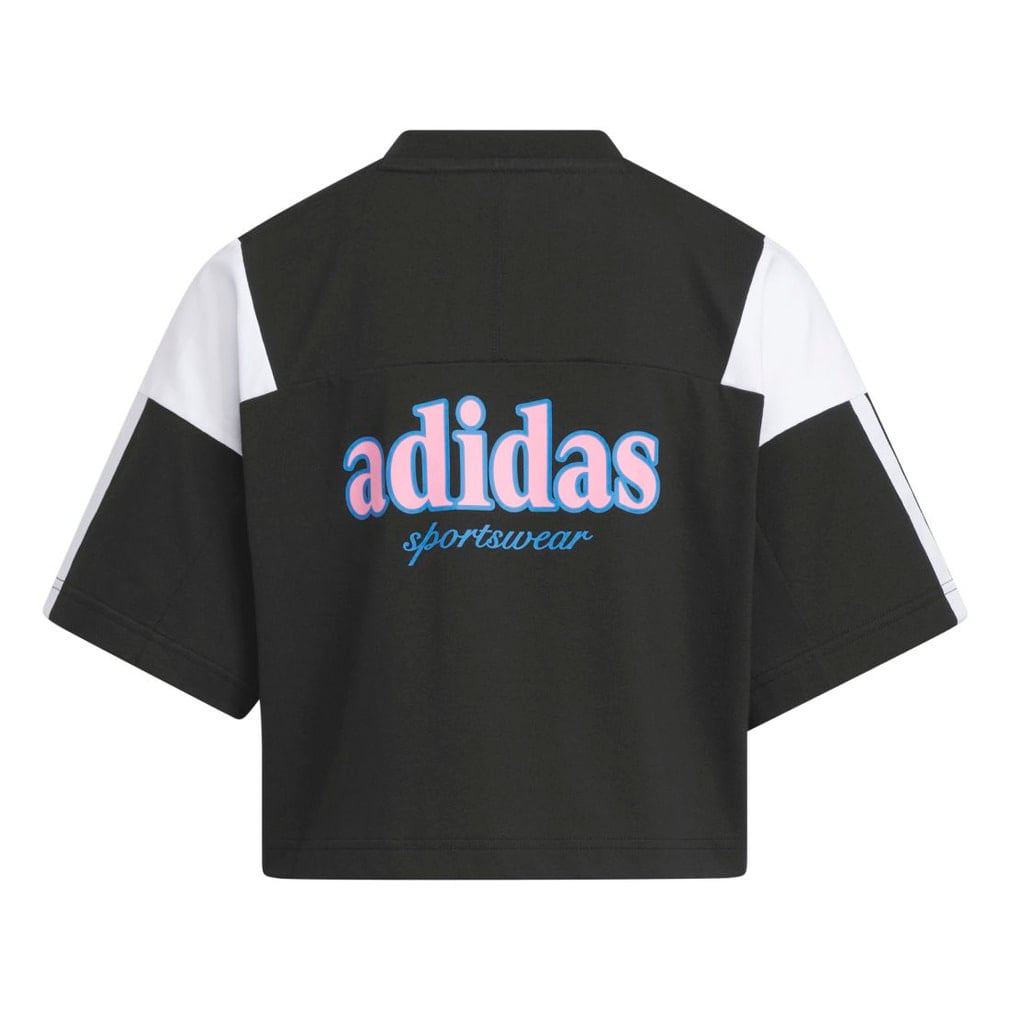 ガールズ カラーブロック オーバーサイズ 半袖Tシャツ(ブラック-120cm)