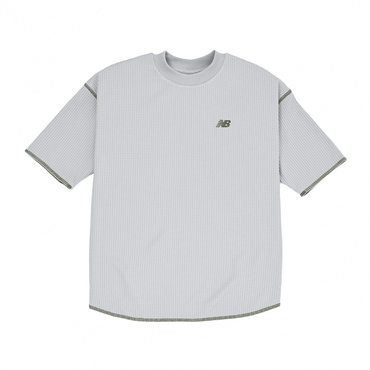 ワッフルショートスリーブTシャツ 5分丈(オリーブ-130cm)