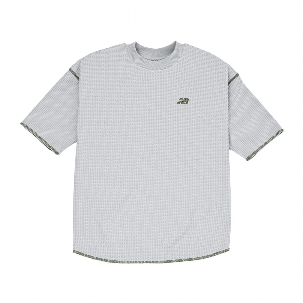 ワッフルショートスリーブTシャツ 5分丈(オリーブ-130cm)
