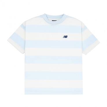 スリーブTシャツ コットンライク NB DRY ボーダーショート(ペールブルー×オフホワイト-130cm)