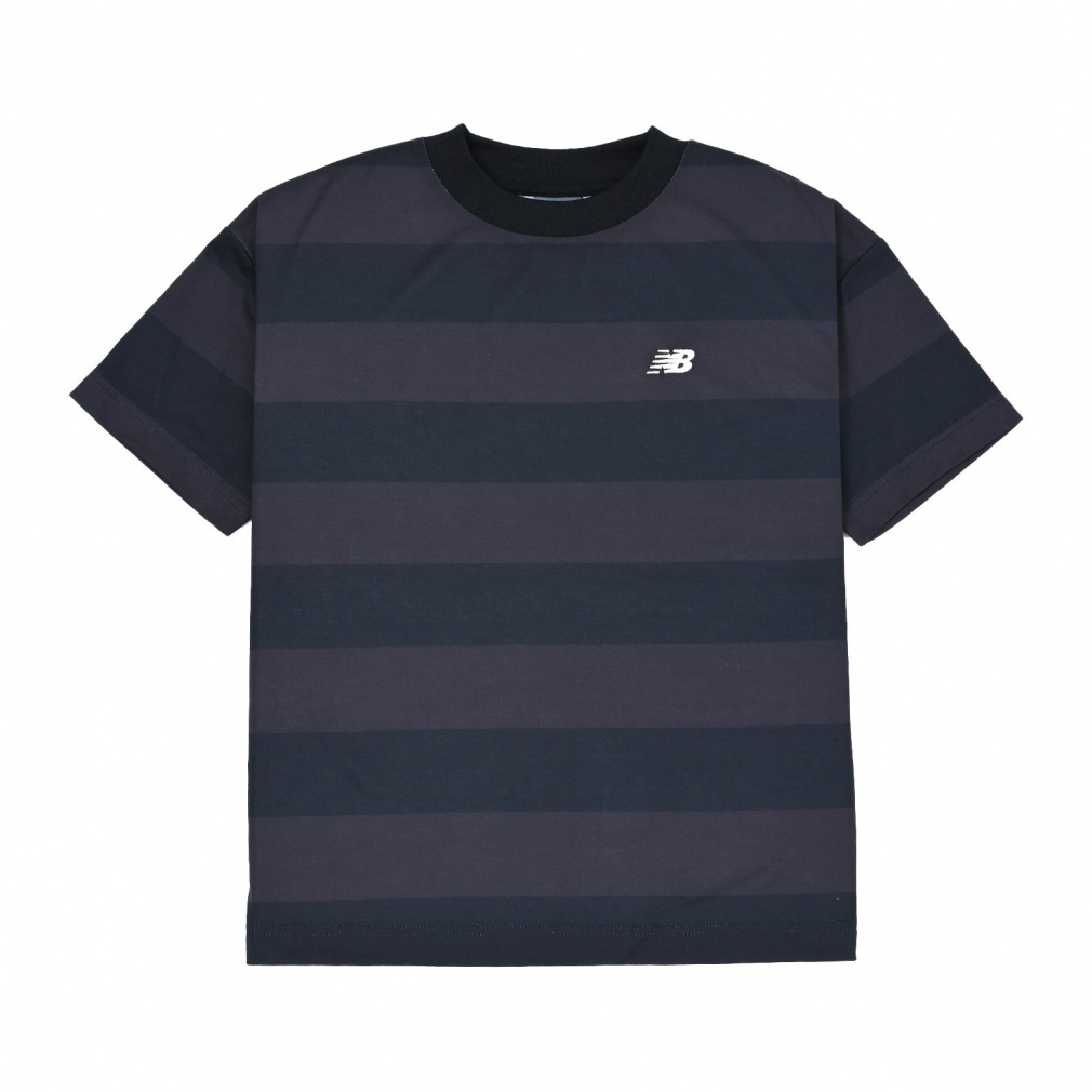 スリーブTシャツ コットンライク NB DRY ボーダーショート(ブラック×グレー-130cm)