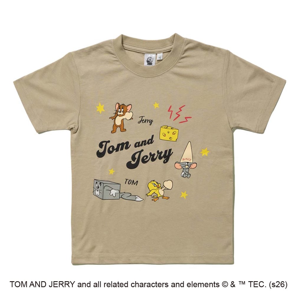 Tom and Jerry フロントグラフィックTシャツ スター(コルク-100cm)