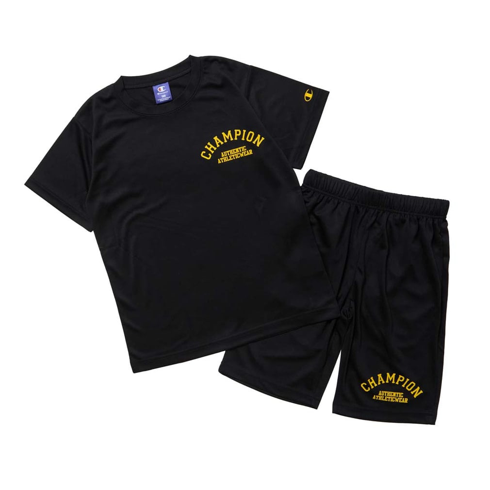 babylclub トップス 黒 チャンピオン ジュニア キッズ 子供 Tシャツ ハーフパンツ セット T