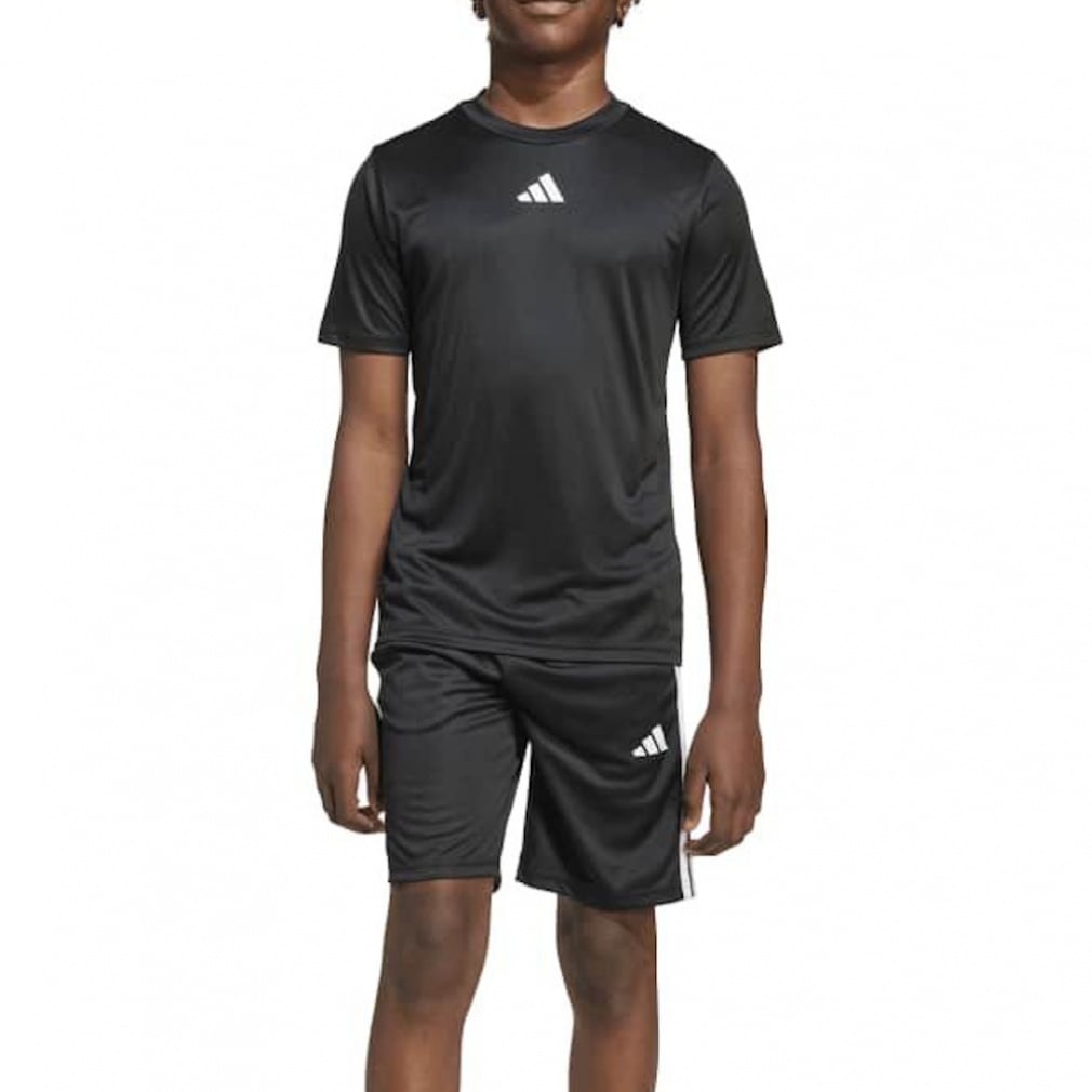 トレイン エッセンシャルズ スリーストライプス 半袖Tシャツセット キッズ(ブラック-120cm)