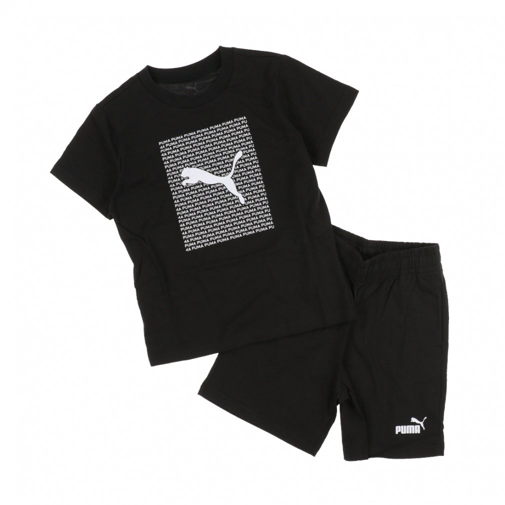 プーマ ジュニア キッズ 子供 Tシャツ ハーフパンツ セット ESS LOGO LAB Tシャツ AND ショーツ セット B 687887 スポーツウェア PUMA
