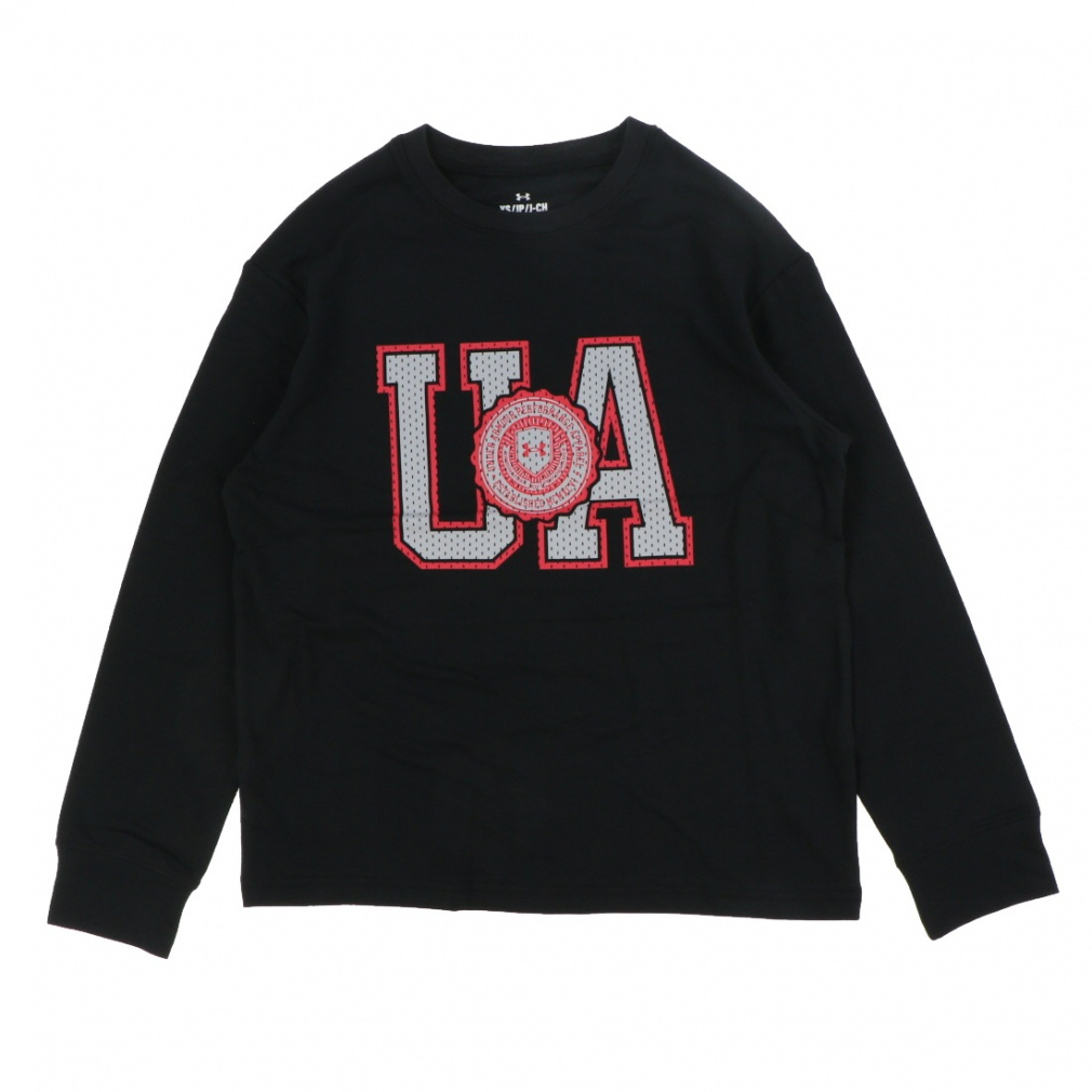 アンダーアーマー ジュニア キッズ 子供 長袖 Tシャツ UAパフォーマンスコットン バーシティ ロゴ ロングスリーブ Tシャツ 6007827 スポーツウェア UNDER ARMOUR