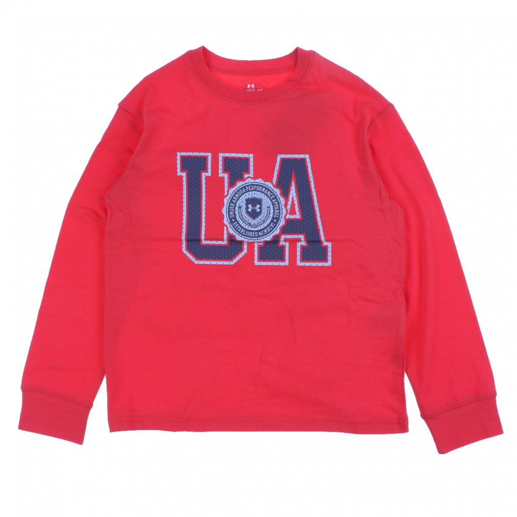 アンダーアーマー ジュニア キッズ 子供 長袖 Tシャツ UAパフォーマンスコットン バーシティ ロゴ ロングスリーブ Tシャツ 6007827 スポーツウェア UNDER ARMOUR