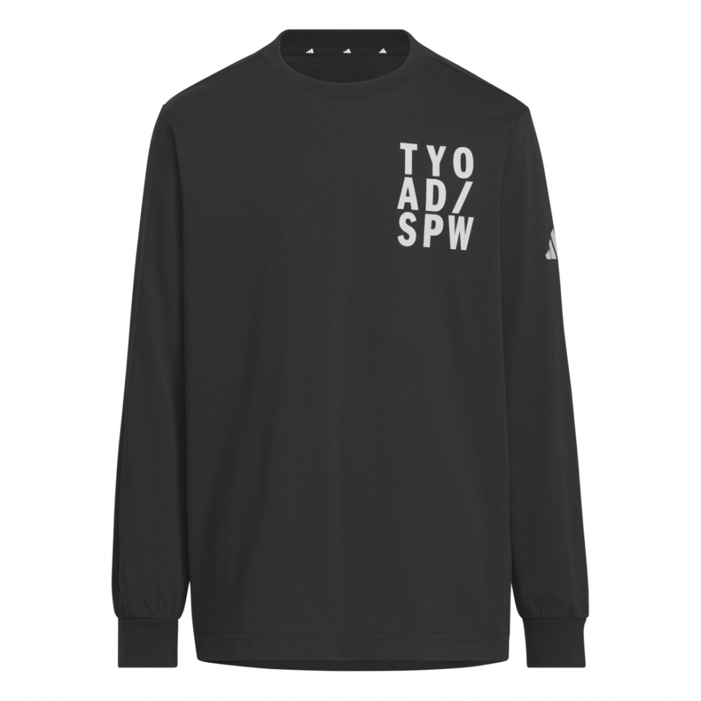 キッズ ブランド ラブ ルーズフィット シングルジャージー 長袖 Tシャツ(ブラック-130cm)