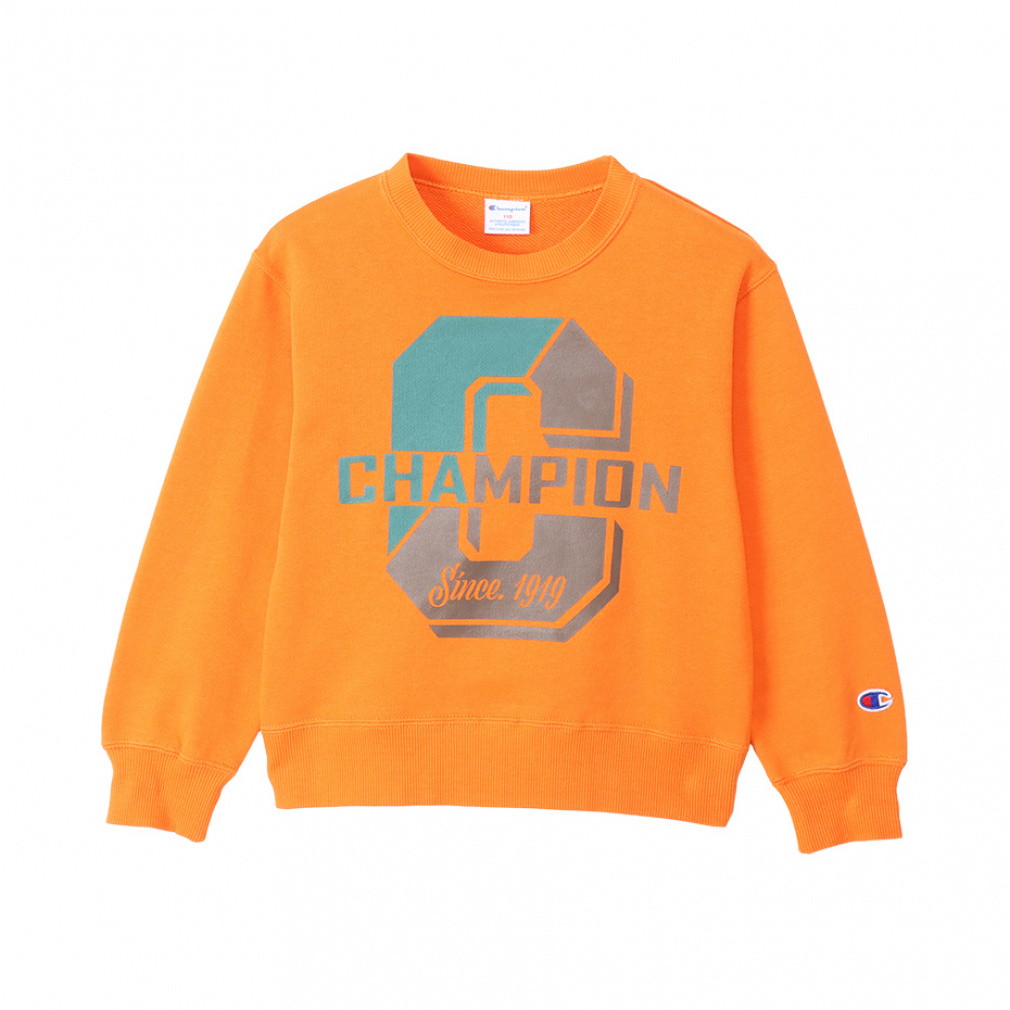 スウェット トレーナー CREW NECK SWEAT(オレンジ-100cm)