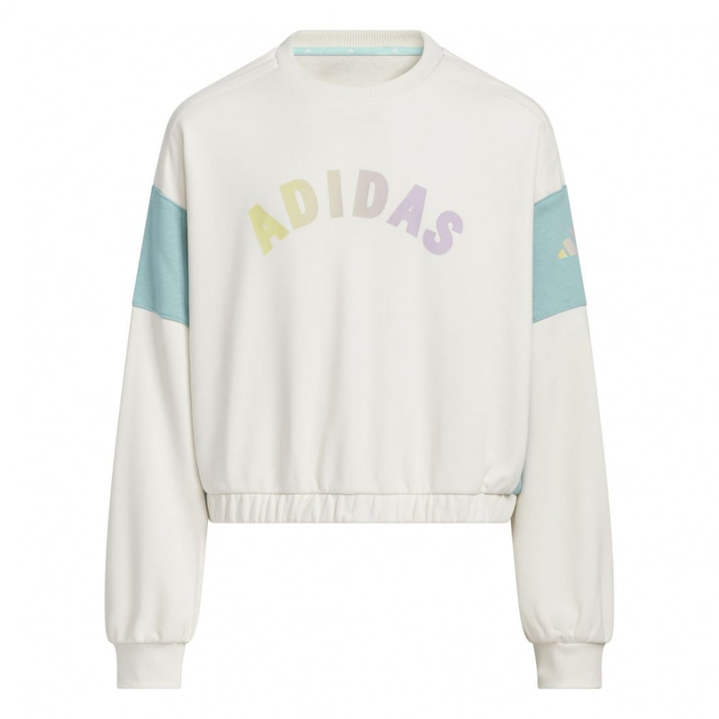 ガールズ スウェット ルーズフィット クルーネック プルオーバー キッズ(ホワイト-110cm)