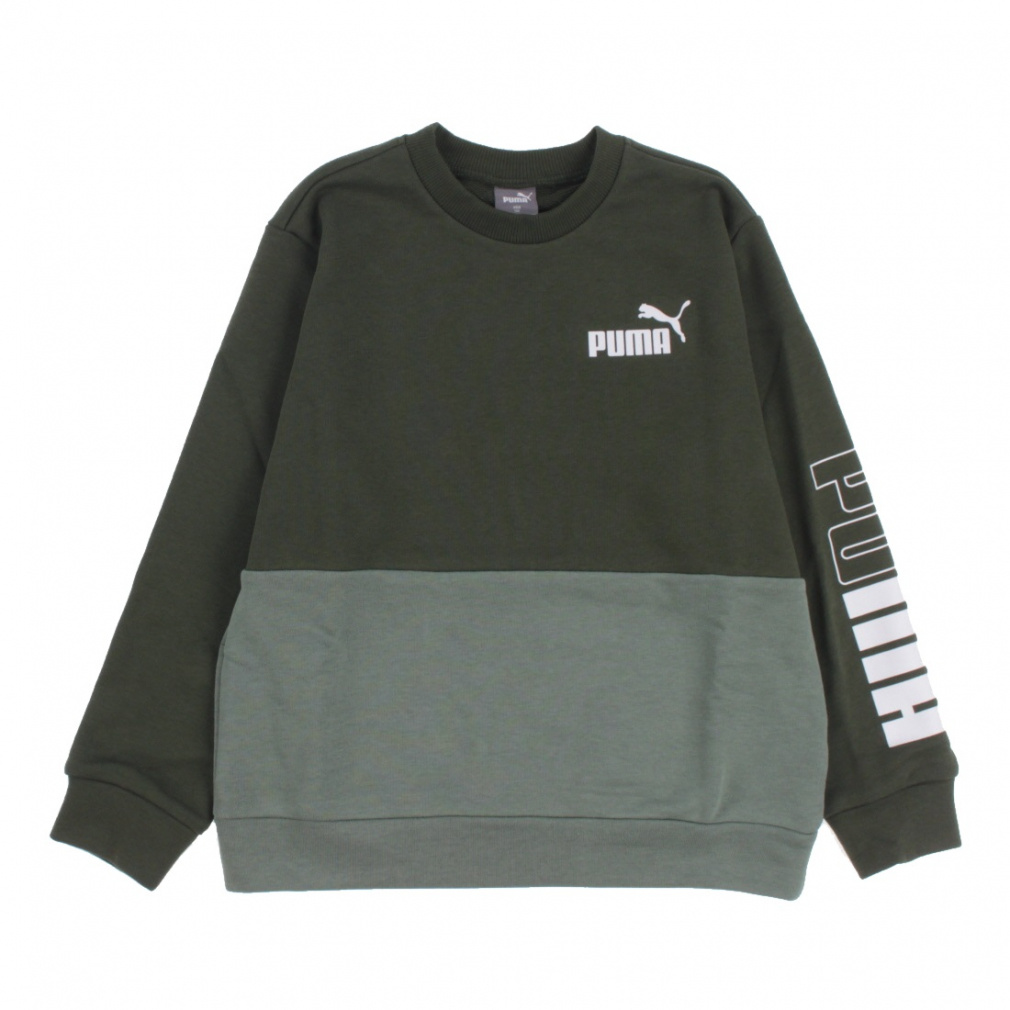 POWER クルー スウェット TR(ディープグリン×アーミーグリーン-100cm)