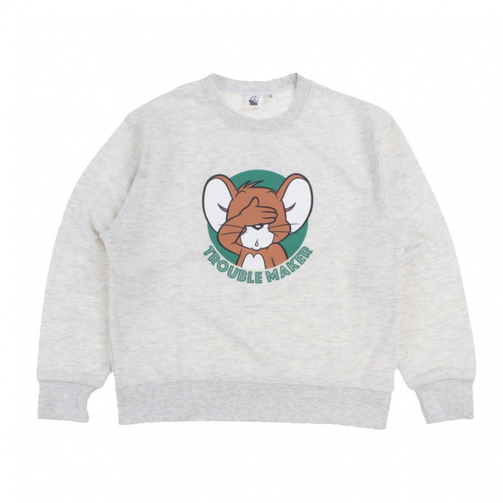 Tom and Jerry フロントグラフィックトレーナー ジェリー(ライトグレー-100cm)