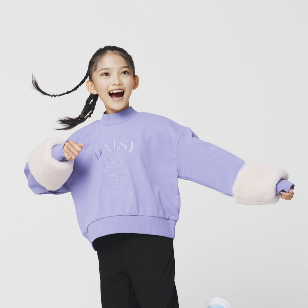 ドライ裏毛スウェットシャツ(ラベンダー-100cm)