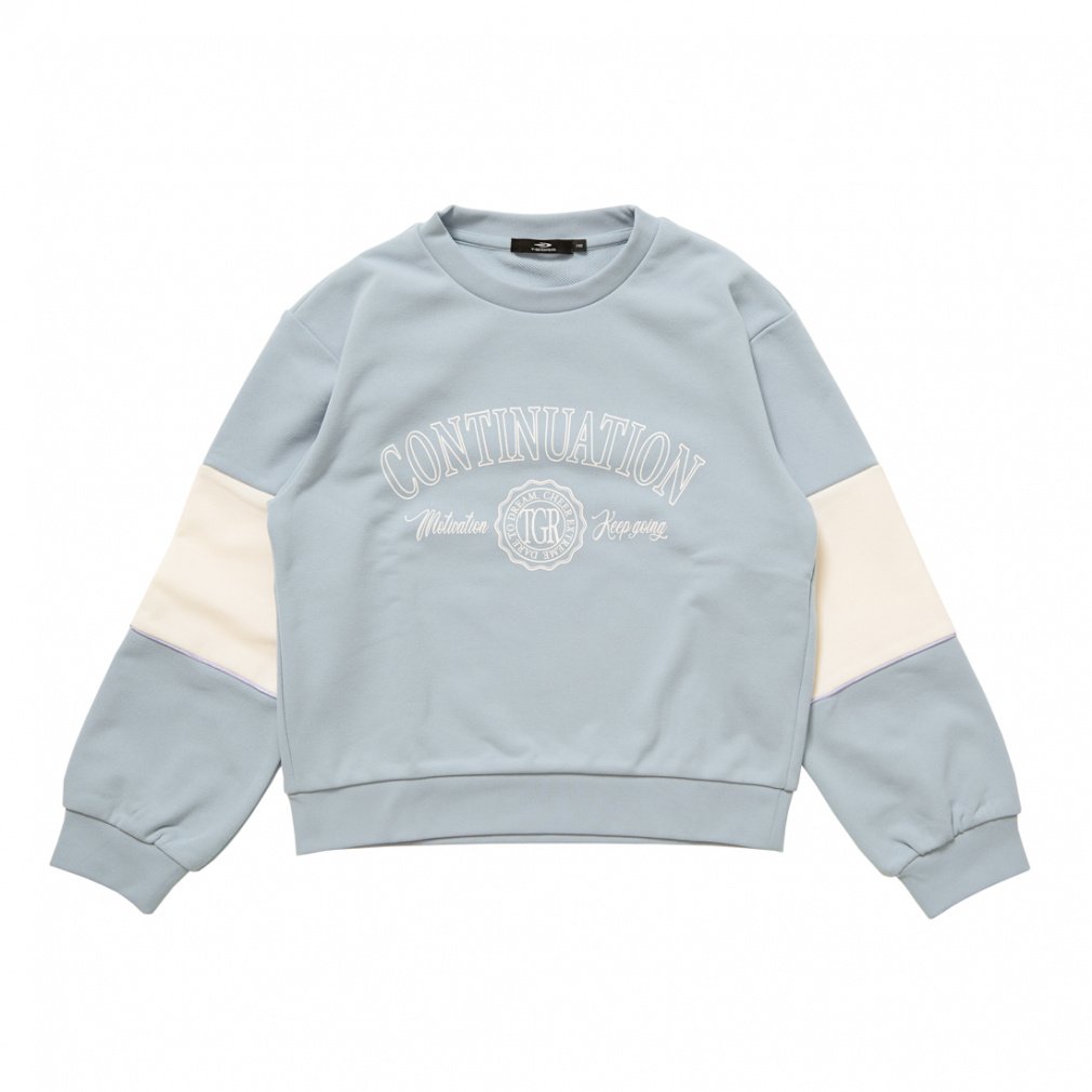 ドライ裏毛スウェットシャツ(サックスブルー-100cm)