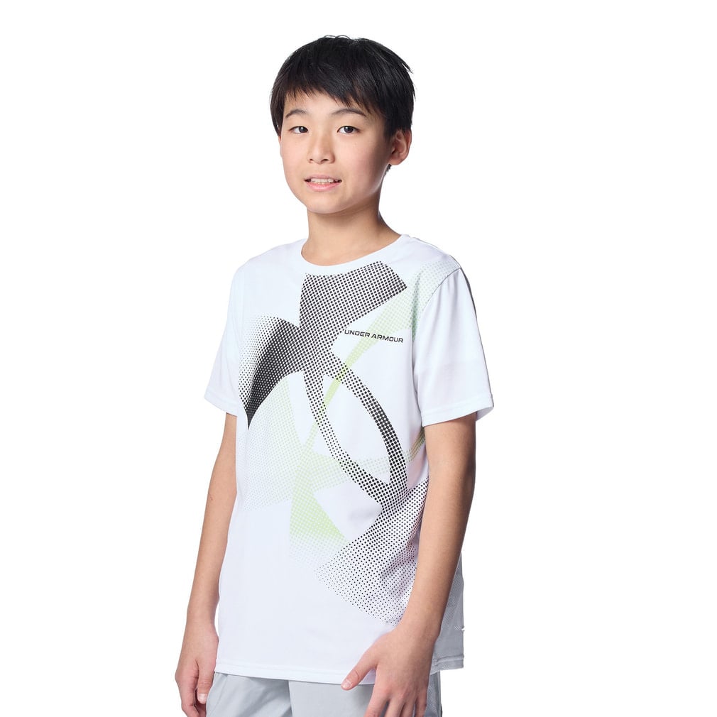 UAテック スーパービッグロゴ ショートスリーブ Tシャツ(ホワイト-130cm)