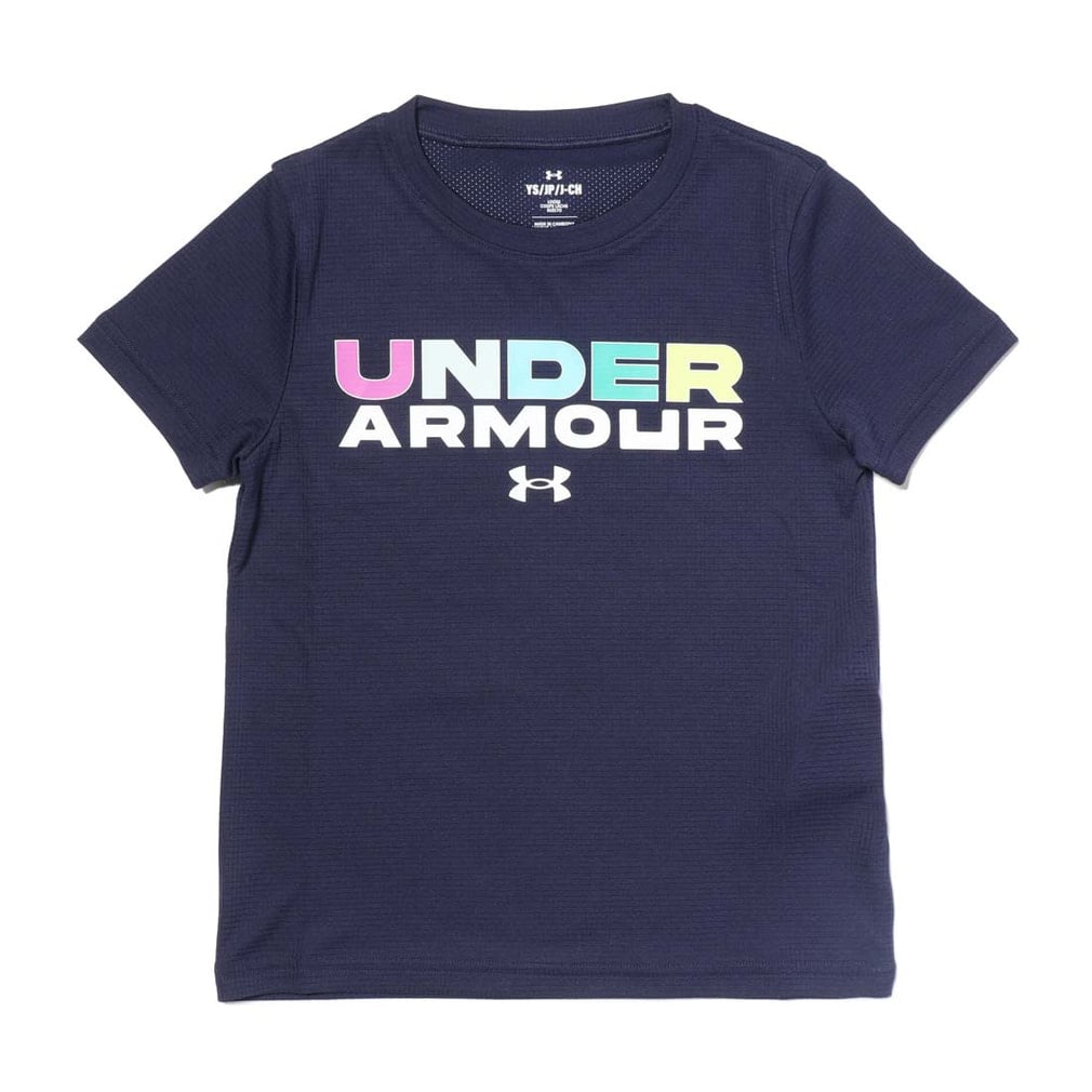 UAスピードストライド ブランド ロゴ ショートスリーブ Tシャツ(ネイビー-130cm)