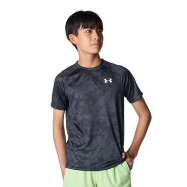UAテック2.0 ショートスリーブ シャツ(ブラック×グレー-130cm)