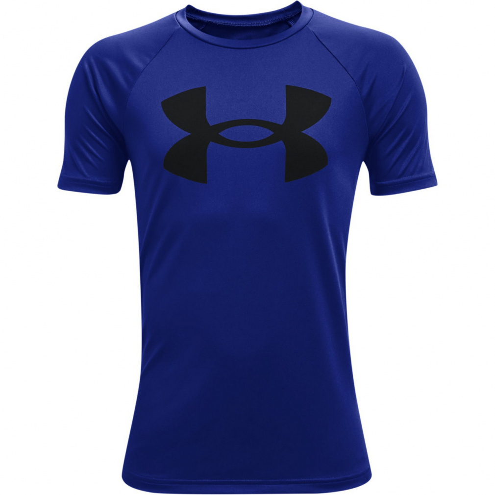 UAテック ビッグロゴ ショートスリーブTシャツ(ブルー-120cm)