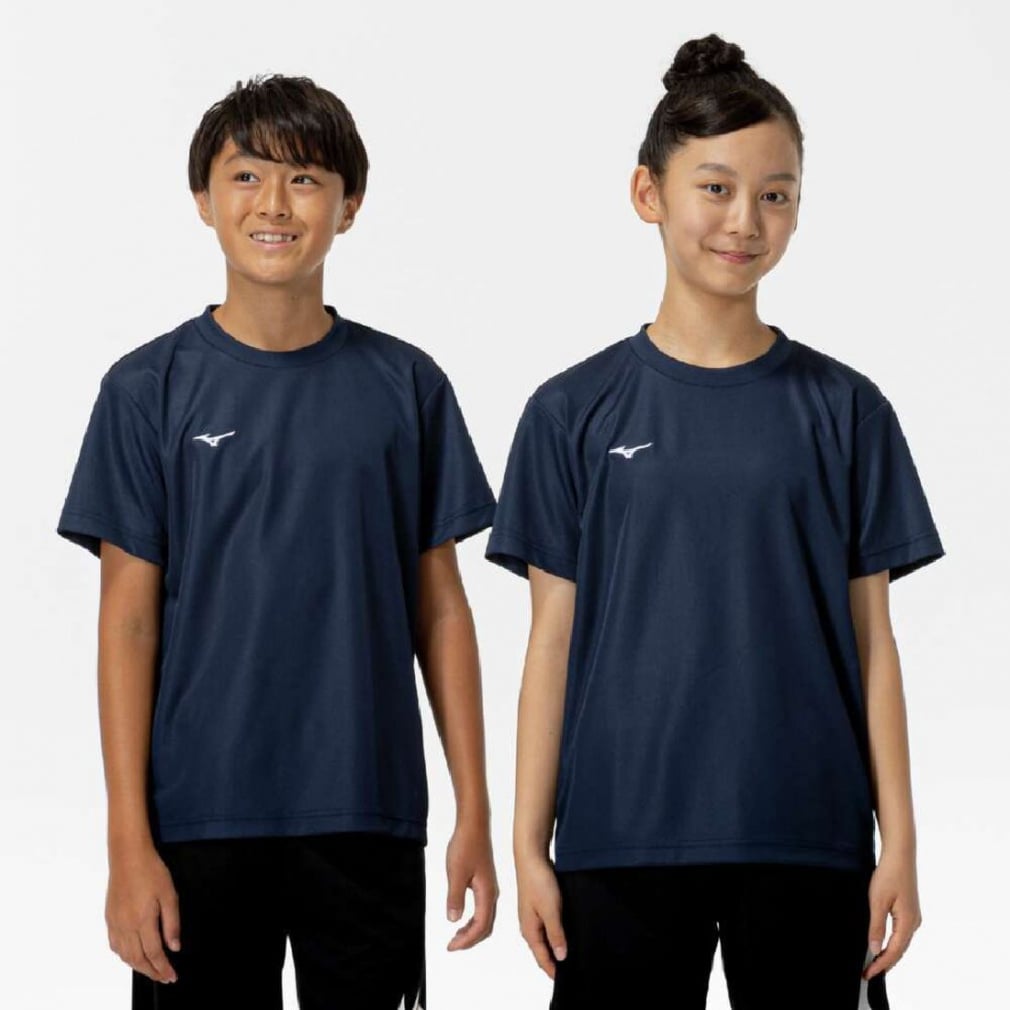 ナビドライTシャツ 半袖・丸首・ジュニア(ネイビー-130cm)