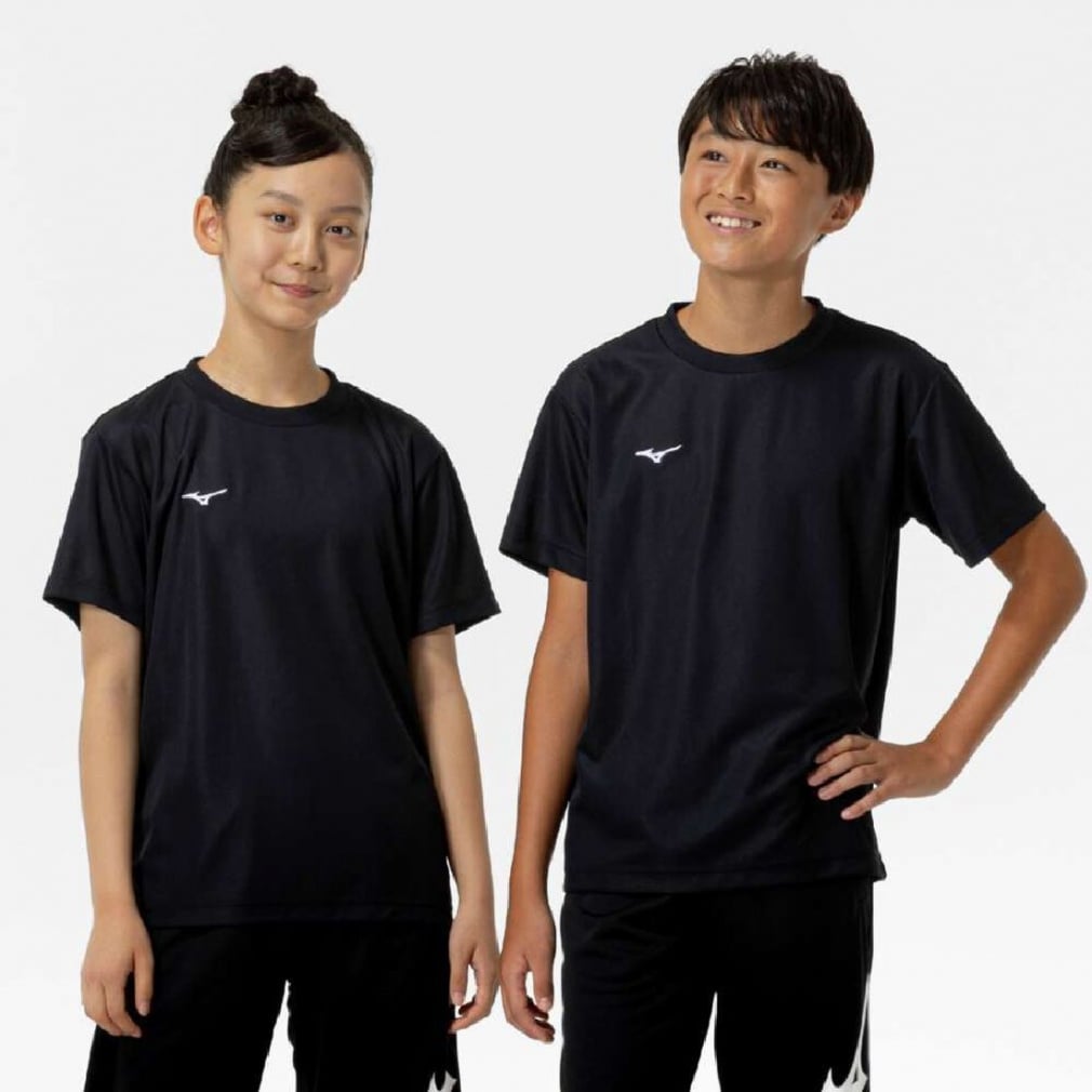 ナビドライTシャツ 半袖・丸首・ジュニア(ブラック-130cm)