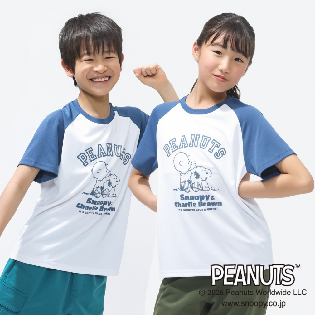iCOOL 遮熱UV ラグランTシャツ TIGORA(ダークブルー×ホワイト-100cm)