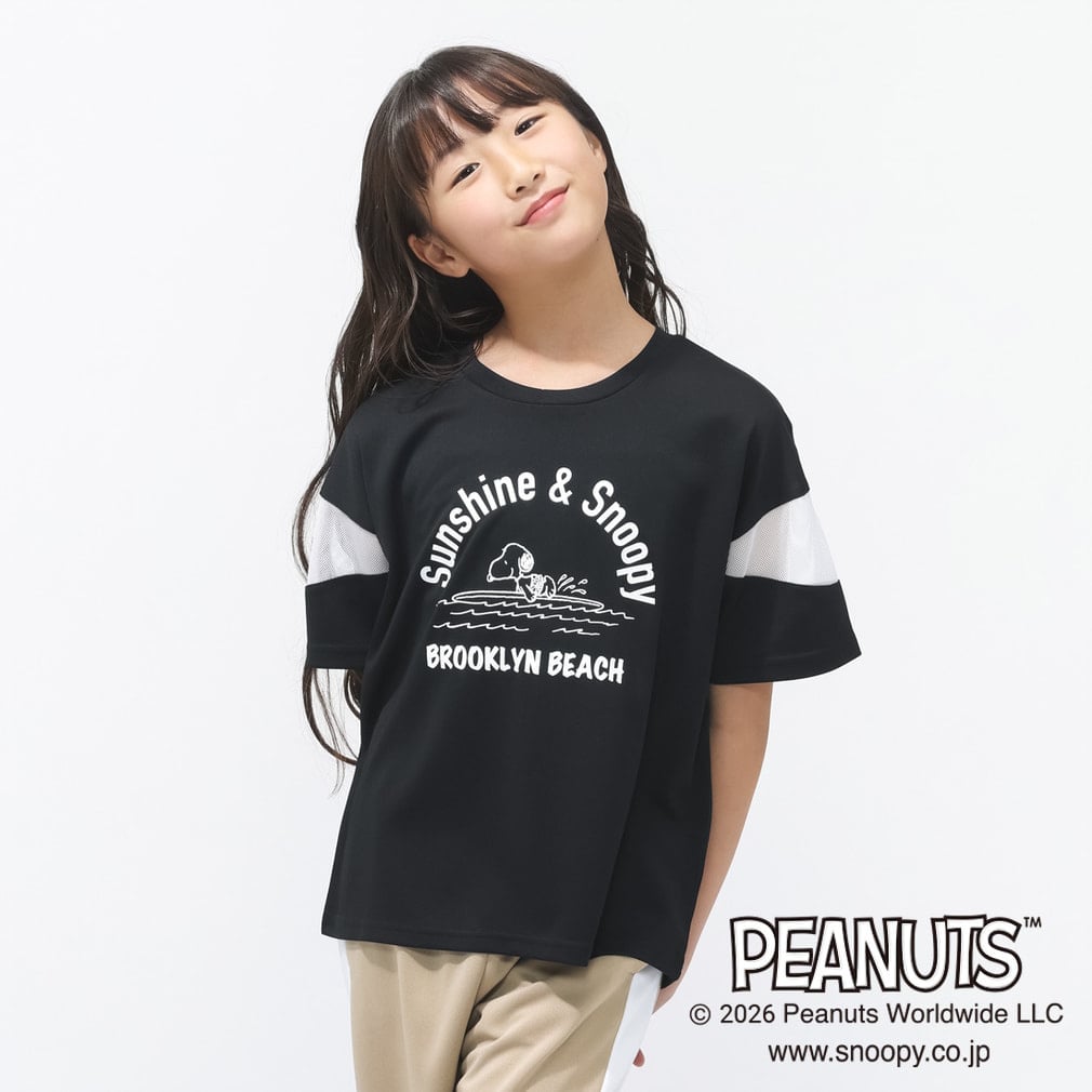iCOOL 遮熱UV 袖メッシュTシャツ TIGORA(ブラック-110cm)