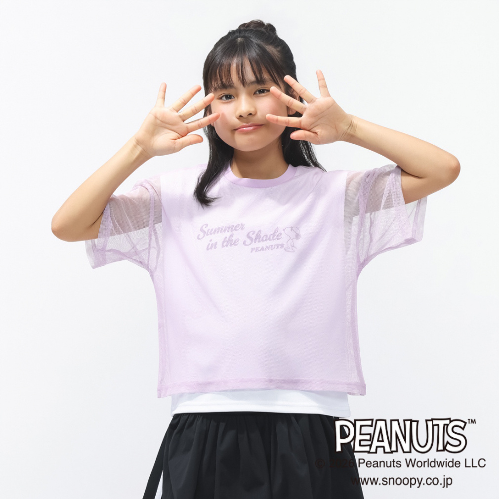 iCOOL 遮熱UV メッシュレイヤードTシャツ TIGORA(ラベンダー-110cm)