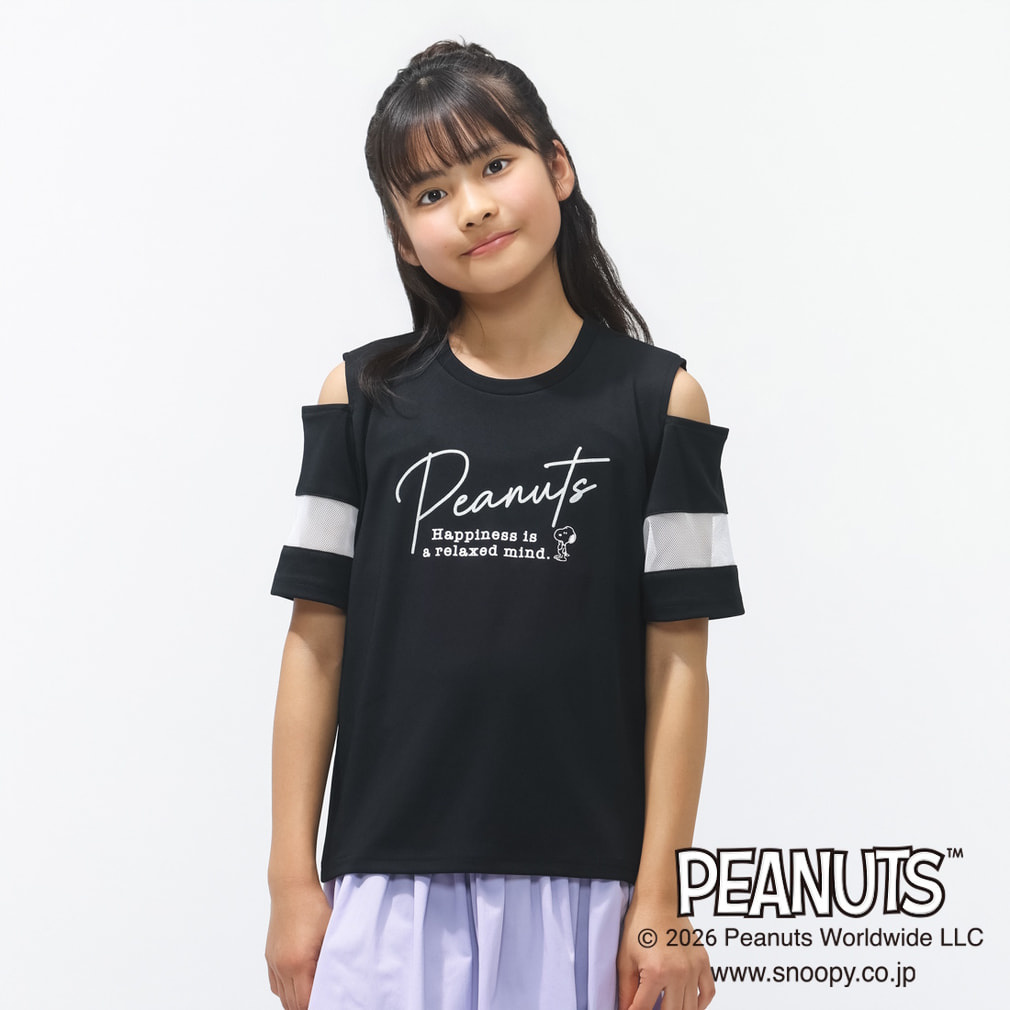 iCOOL 遮熱UV 肩開きTシャツ TIGORA(ブラック-110cm)