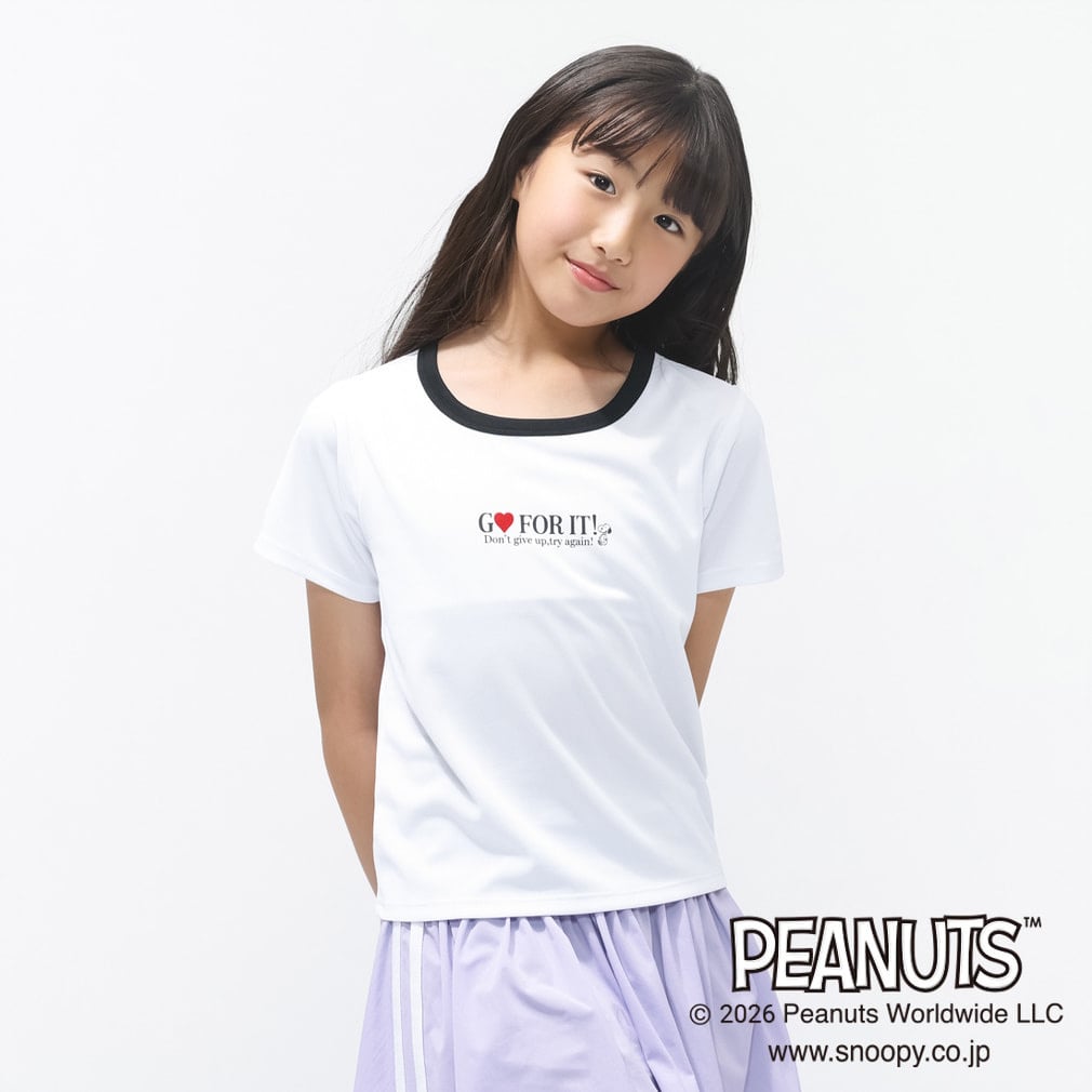 iCOOL 遮熱 リンガーワンポイントTシャツ TIGORA(ホワイト×ブラック-110cm)