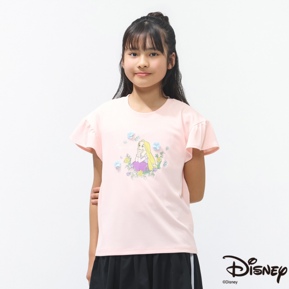 iCOOL 遮熱UV 袖フリルTシャツ TIGORA(ペールピンク-100cm)