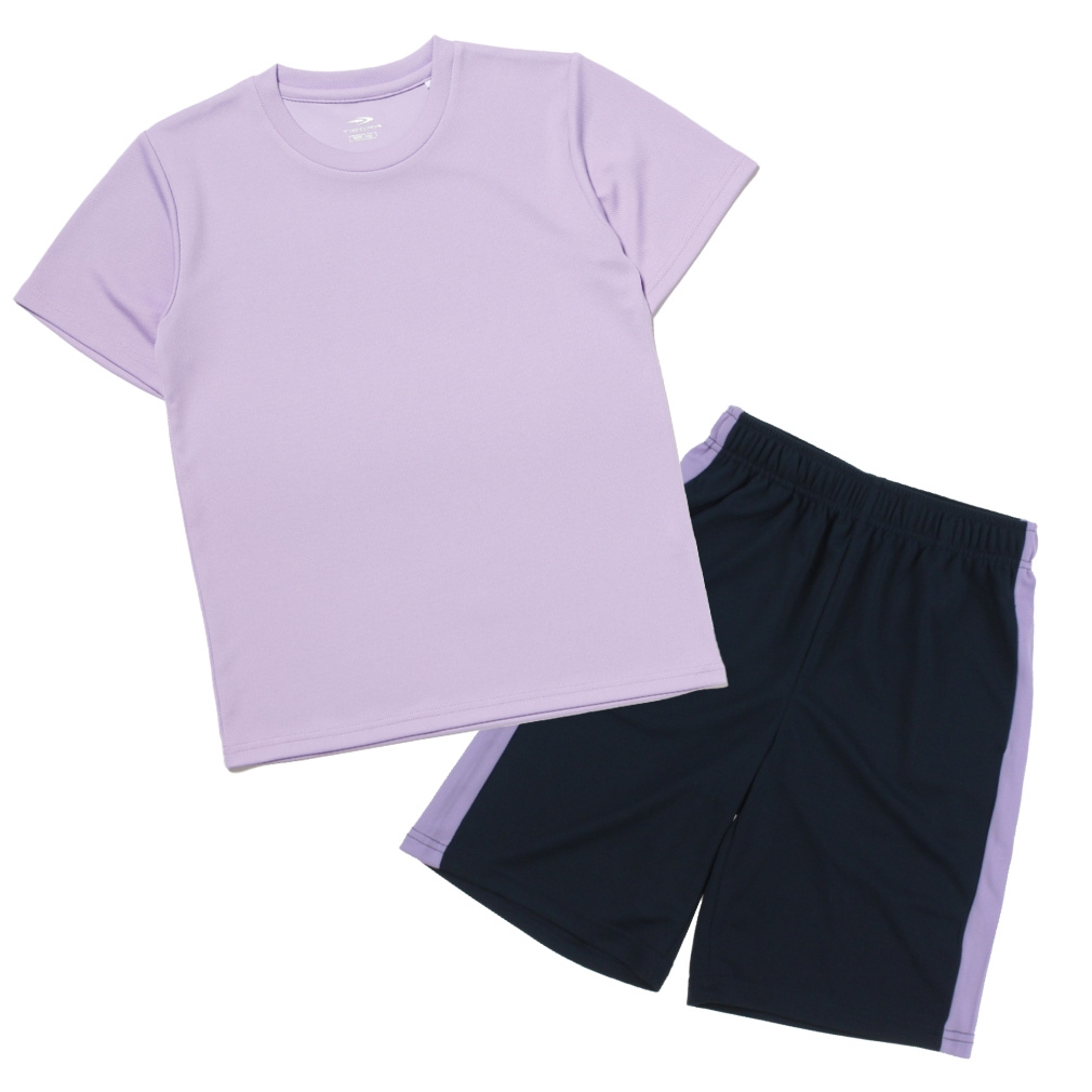 iCOOL Tシャツ ショートパンツ 上下セット(パープル-100)