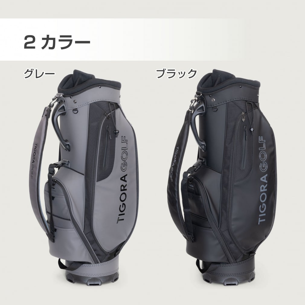 新品未使用品TIGORA ゴルフバッグ ブラック タグ付き ティゴラ スタンドクラブケースが入るキャディバッグ メンズ ゴルフ