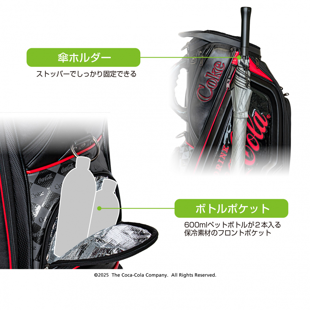 コカ・コーラ ハイグレード キャディバッグ９型【黒×赤】新品！ キャディバッグ 9型 CC-0B1004CB｜Alpen Online