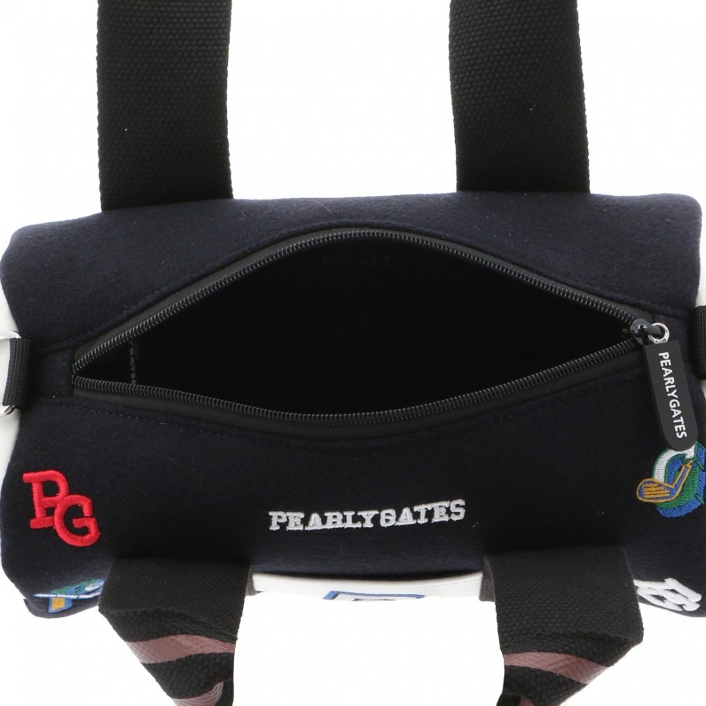 PEARLY GATES パーリーゲイツ　カレッジワッペンカートBAG グレー PEARLY GATES パーリーゲイツ カレッジワッペンカートBAG グレー