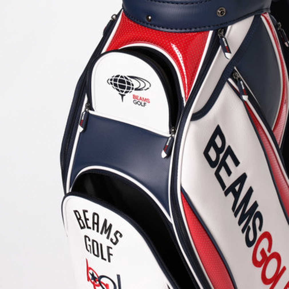 BEAMS GOLF / new ツアー プロ キャディバッグ　レッド×ネイビー ビームスゴルフ ツアー プロ キャディバッグ 9型 (8161002183