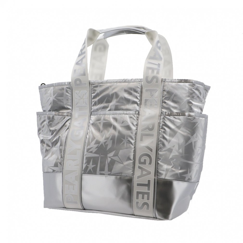 パーリーゲイツ☆新品タグ付☆ショルダートートバッグ ギザ星柄シルバー パーリーゲイツ☆新品タグ付☆ショルダートートバッグ ギザ星柄